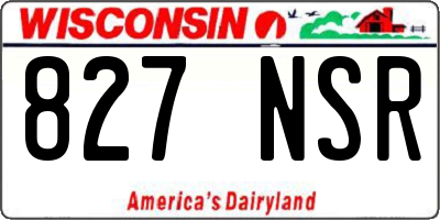 WI license plate 827NSR