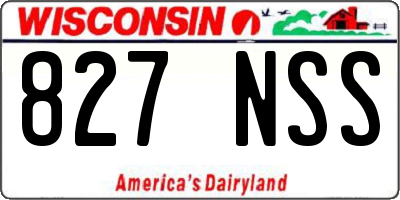 WI license plate 827NSS