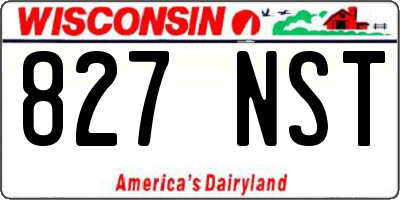 WI license plate 827NST