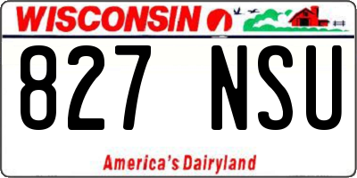 WI license plate 827NSU