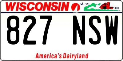 WI license plate 827NSW