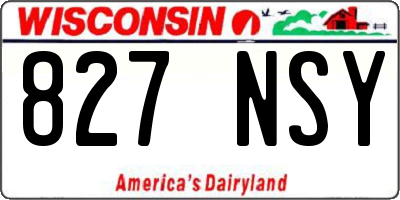 WI license plate 827NSY