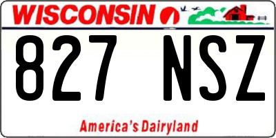 WI license plate 827NSZ