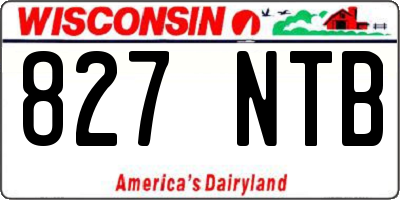 WI license plate 827NTB
