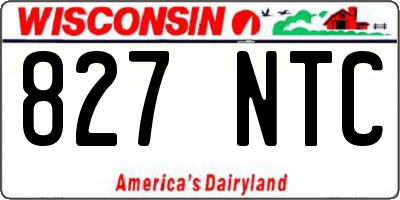 WI license plate 827NTC