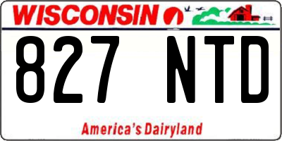 WI license plate 827NTD