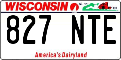 WI license plate 827NTE