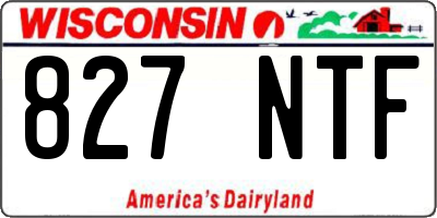 WI license plate 827NTF