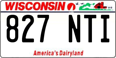 WI license plate 827NTI