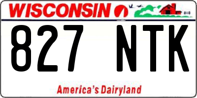 WI license plate 827NTK