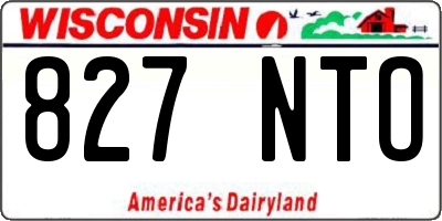 WI license plate 827NTO