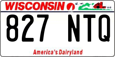 WI license plate 827NTQ