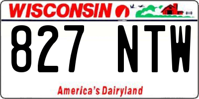 WI license plate 827NTW