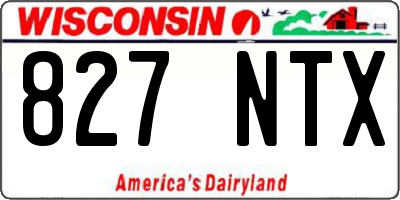 WI license plate 827NTX