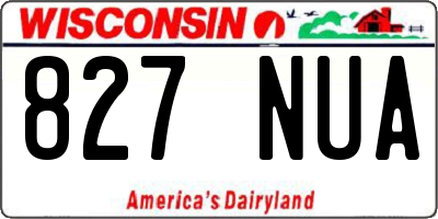 WI license plate 827NUA
