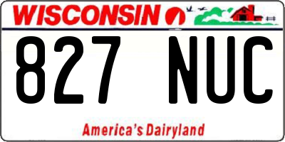 WI license plate 827NUC