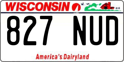 WI license plate 827NUD