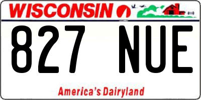 WI license plate 827NUE