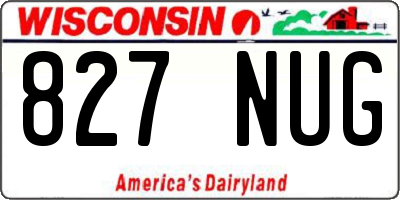 WI license plate 827NUG