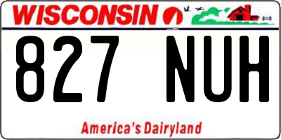 WI license plate 827NUH