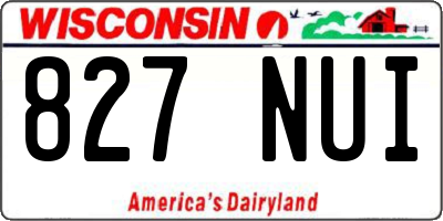 WI license plate 827NUI