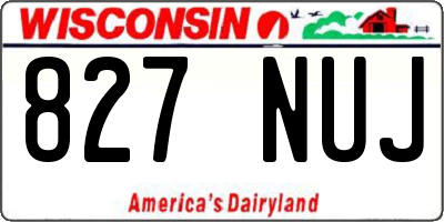 WI license plate 827NUJ