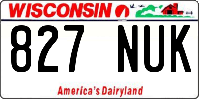 WI license plate 827NUK