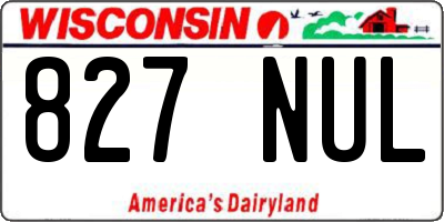 WI license plate 827NUL
