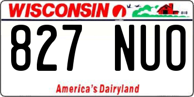 WI license plate 827NUO
