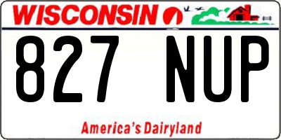 WI license plate 827NUP