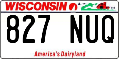 WI license plate 827NUQ