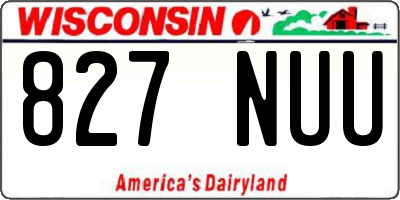 WI license plate 827NUU