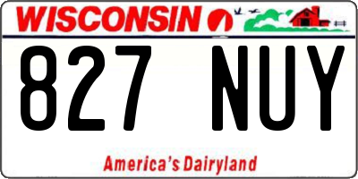 WI license plate 827NUY