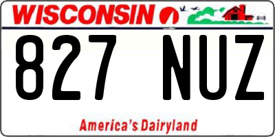 WI license plate 827NUZ