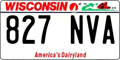 WI license plate 827NVA