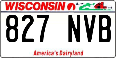 WI license plate 827NVB