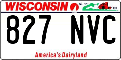 WI license plate 827NVC