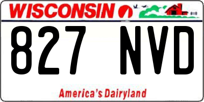WI license plate 827NVD