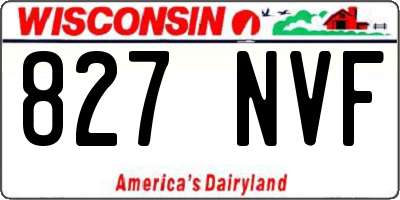 WI license plate 827NVF
