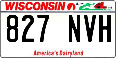 WI license plate 827NVH