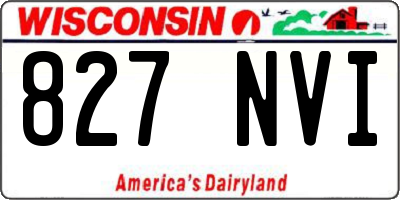 WI license plate 827NVI