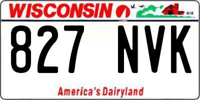 WI license plate 827NVK
