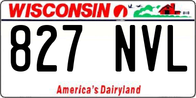 WI license plate 827NVL