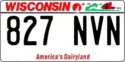 WI license plate 827NVN