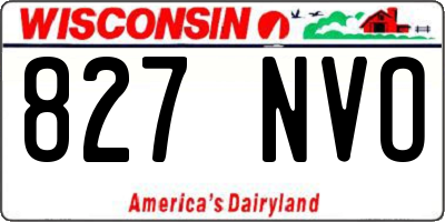 WI license plate 827NVO