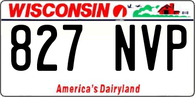 WI license plate 827NVP