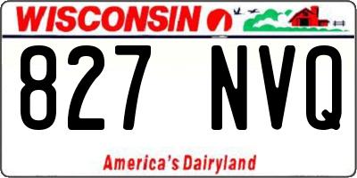 WI license plate 827NVQ