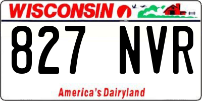 WI license plate 827NVR