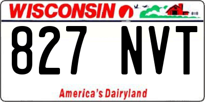 WI license plate 827NVT