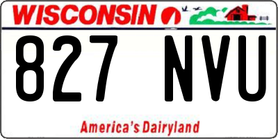 WI license plate 827NVU
